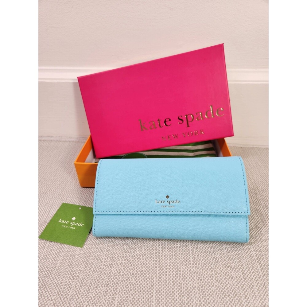 Kate Spade Blue leather Iphone Wallet Case Card Holder